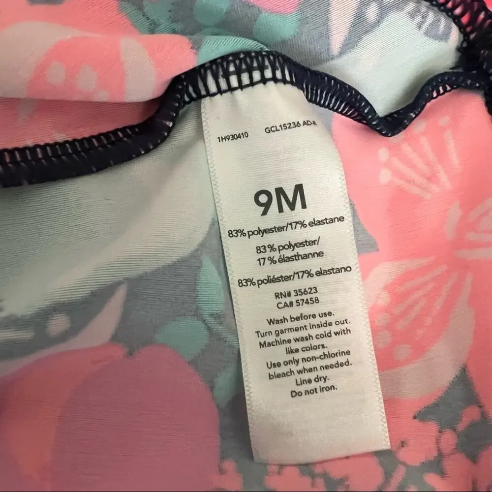 Just One You By Carter’s pink floral black long sleeve rashguard top